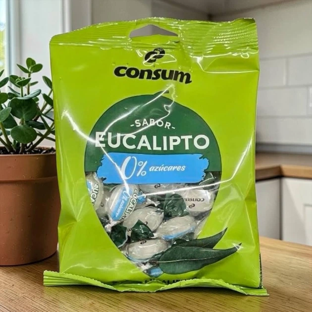Леденцы Consum Sabor Eucalipto эвкалипт и ментол без сахара и глютена 90 г - Фото 1 Леденцы Consum Sabor Eucalipto эвкалипт и ментол без сахара и глютена 90 г - изображение 1