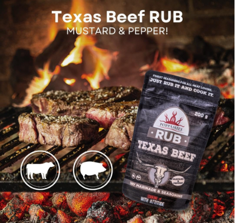 Смесь приправ Poppamies Rub Texas Beef Mustard & Pepper для говядины и барбекю 200 г - изображение 3