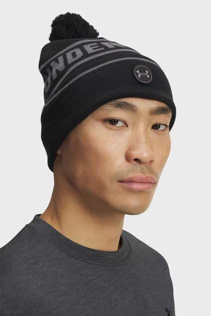 Чоловіча чорна шапка M's Drive Pom Beanie Under Armour OSFM 6005959-001 - Фото 2 Чоловіча чорна шапка M's Drive Pom Beanie Under Armour OSFM 6005959-001 - изображение 2