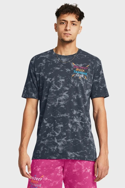 Чоловіча темно-сіра футболка UA Pjt Rck TC AOP Graphic SS Under Armour M 1383294-044 - Фото 1 Чоловіча темно-сіра футболка UA Pjt Rck TC AOP Graphic SS Under Armour M 1383294-044 - изображение 1