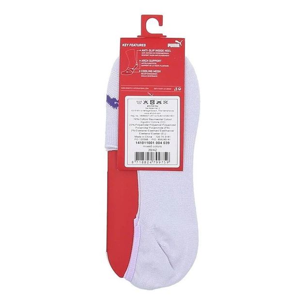 Шкарпетки Puma FOOTIE 2P UNISEX фіолетовий, м'ятний Універсальні 39-42 - Фото 3 Шкарпетки Puma FOOTIE 2P UNISEX фіолетовий, м'ятний Універсальні 39-42 - зображення 3