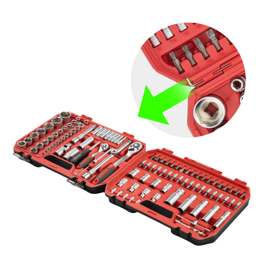 Набір інструментів 1/2" & 1/4" 110од (ET-6108SP) INTERTOOL ET-9108 - Фото 3 Набір інструментів 1/2" & 1/4" 110од (ET-6108SP) INTERTOOL ET-9108 - зображення 3
