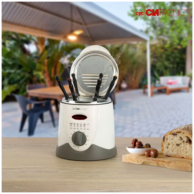 Фритюрница фондю 900 Вт 1 л для кухни 6 вилок Clatronic MC-3143 - изображение 8
