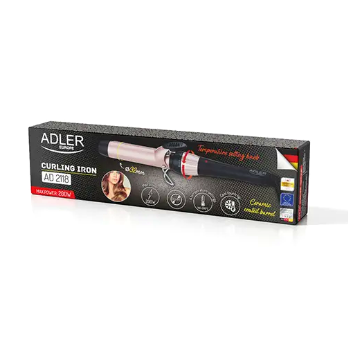 Плойка-локон 32 мм керамическое покрытие 4 температурных режима для волос Adler MC-0696 - зображення 9