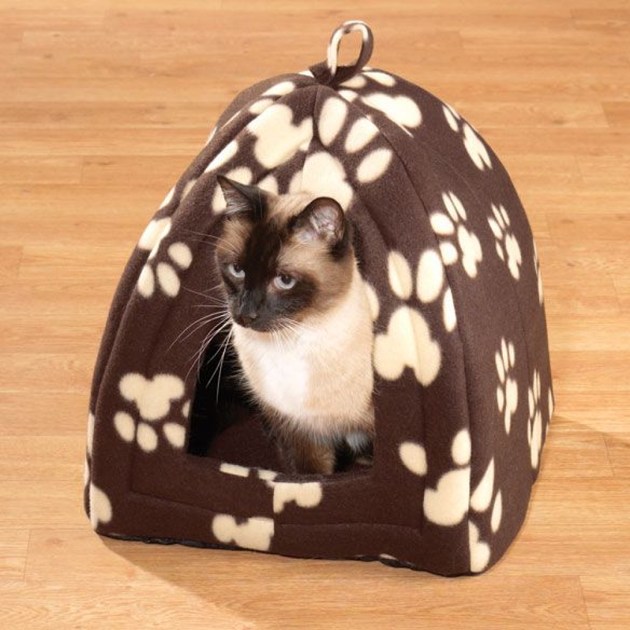 Мягкий домик для собак и кошек, Pet Hut White, Коричневый / Спальное место для животных / Будка-лежанка мягкая - Фото 1 Мягкий домик для собак и кошек, Pet Hut White, Коричневый / Спальное место для животных / Будка-лежанка мягкая - изображение 1