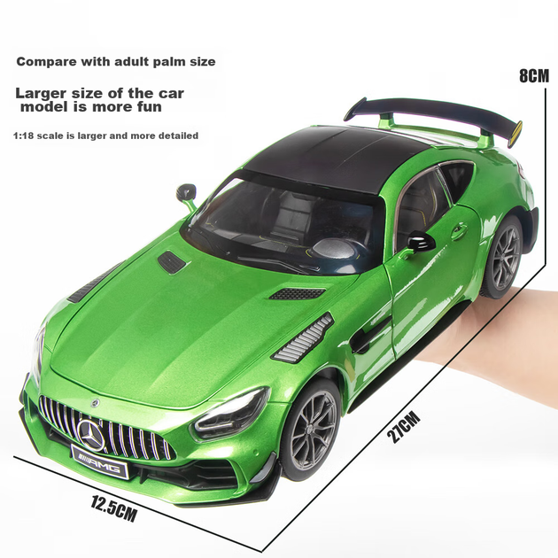 Модель автомобіля Heimanba Mercedes-Benz AMG GTR 1:18, зелена - зображення 5