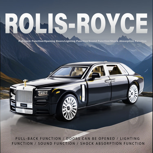 Модель автомобиля Heimanba Rolls-Royce Phantom 1:32, черная - Фото 4 Модель автомобиля Heimanba Rolls-Royce Phantom 1:32, черная - изображение 4