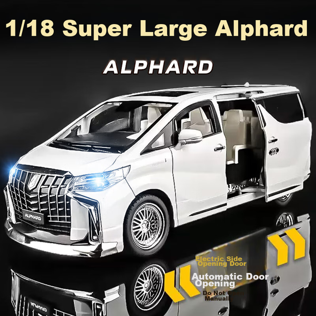 Chiyuchewan 1:18 масштаб Toyota Alphard MPV сплав лита модель автомобіля електричні двері іграшкова модель автомобіля подарунок для хлопчиків - зображення 3