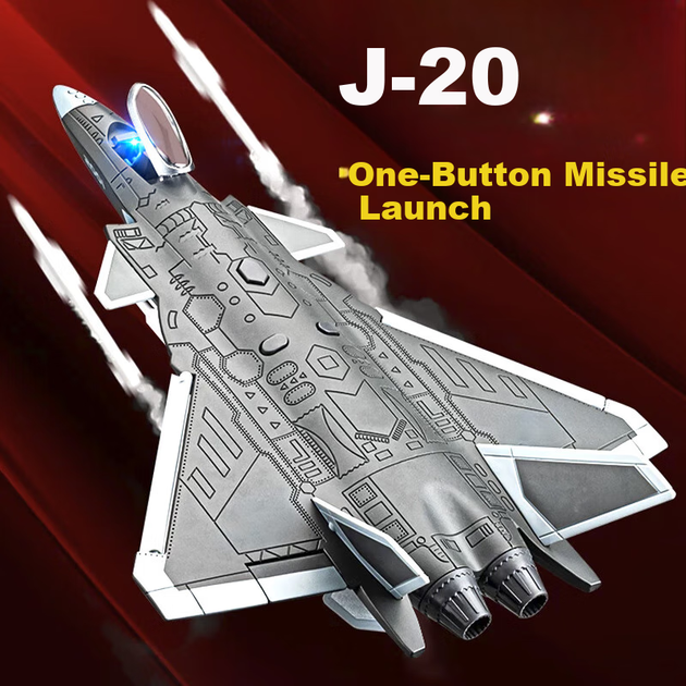 Модель истребителя Chiyumoxing J-20 из сплава детская игрушка авиационная - изображение 3