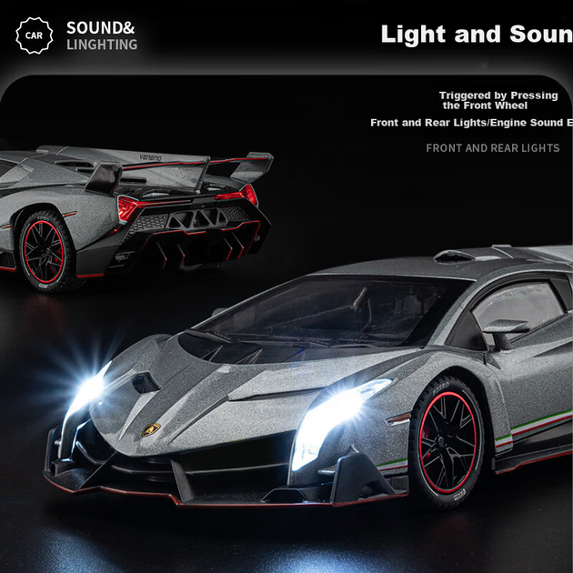 Модель автомобиля Chiyumoxing Veneno, из сплава, гоночная - изображение 3