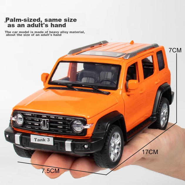 Heimanba Tank 300 Чорний 1:32 масштаб SUV позашляховик модель реалістичного легкосплавного автомобіля колекційна модель дитячого іграшкового автомобіля - зображення 6
