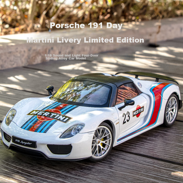 Модель автомобиля Heimanba Porsche 918 Spyder, 1:18, литая, коллекционная - изображение 5