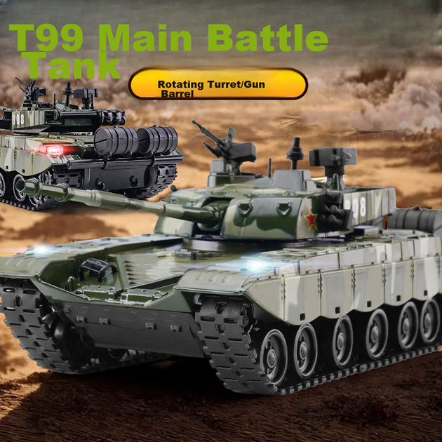 Іграшка основного бойового танка Chiyumoxing T99, реалістична модель легкосплавного транспортного засобу, військовий броньований автомобіль, дитяча іграшка, подарунок для хлопчиків - Фото 3 Іграшка основного бойового танка Chiyumoxing T99, реалістична модель легкосплавного транспортного засобу, військовий броньований автомобіль, дитяча іграшка, подарунок для хлопчиків - зображення 3