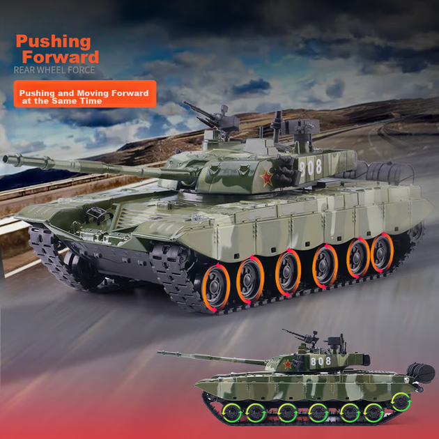 Іграшка основного бойового танка Chiyumoxing T99, реалістична модель легкосплавного транспортного засобу, військовий броньований автомобіль, дитяча іграшка, подарунок для хлопчиків - Фото 9 Іграшка основного бойового танка Chiyumoxing T99, реалістична модель легкосплавного транспортного засобу, військовий броньований автомобіль, дитяча іграшка, подарунок для хлопчиків - зображення 9