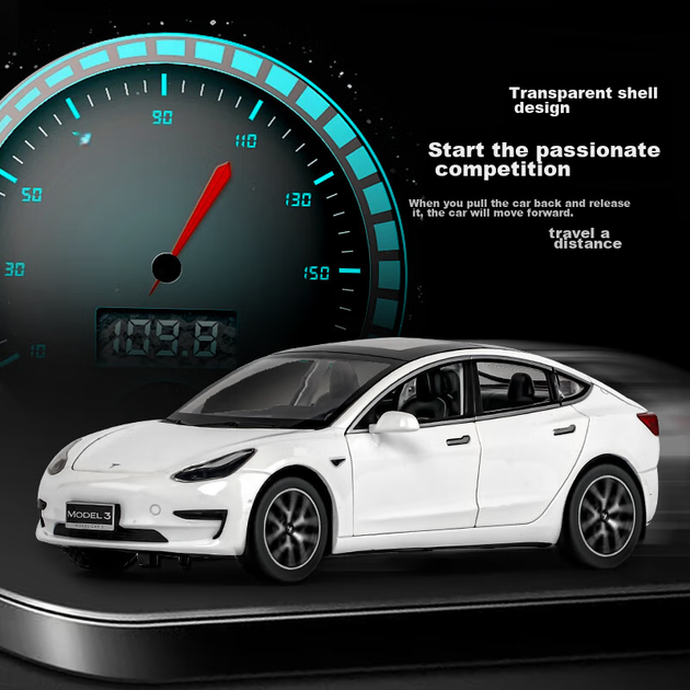 Модель автомобіля Heimanba Tesla Model S, масштаб 1/24, біла, колекційна - Фото 7 Модель автомобіля Heimanba Tesla Model S, масштаб 1/24, біла, колекційна - зображення 7