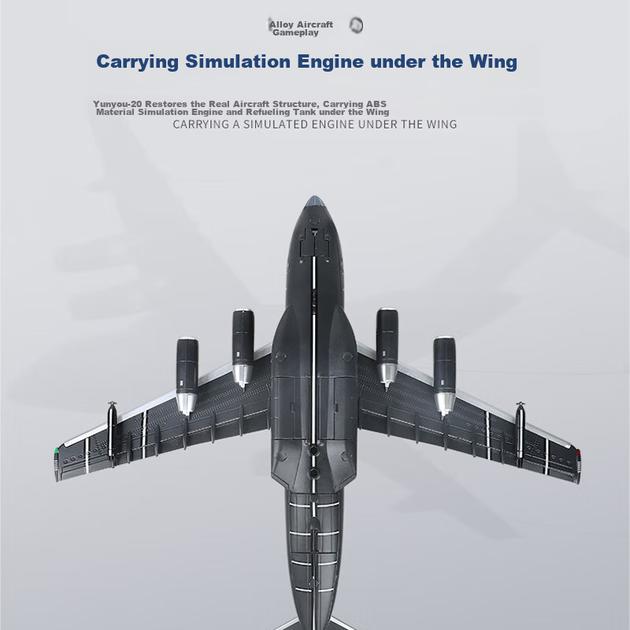 Модель літака Chiyumoxing Y-20, іграшка з легкого сплаву, військова модель, авіаційна колекційна демонстраційна деталь, подарунок для хлопчиків - зображення 7