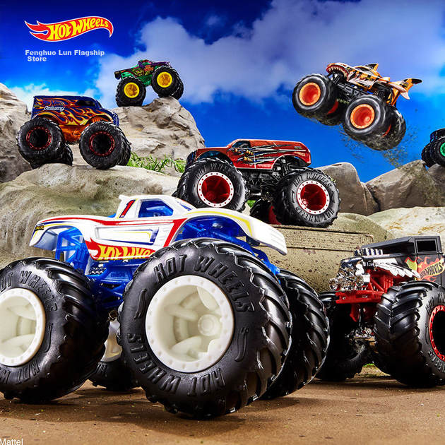HOT WHEELS (випадковий 1 шт.), подарунок на день народження, машина Big Foot, гоночна іграшка для хлопчиків - серія Wild Big Foot Car FYJ44 - зображення 2