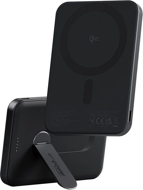 Powerbank PanzerGlass Empower Spin Stand 5000mAh Space Black (5715685028397) - Zdjęcie 1 Powerbank PanzerGlass Empower Spin Stand 5000mAh Space Black (5715685028397) - obraz 1