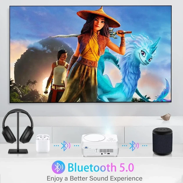 Проектор DXYIITOO S3, Full HD, Bluetooth, з вбудованим DVD-плеєром, 8500LM - зображення 3