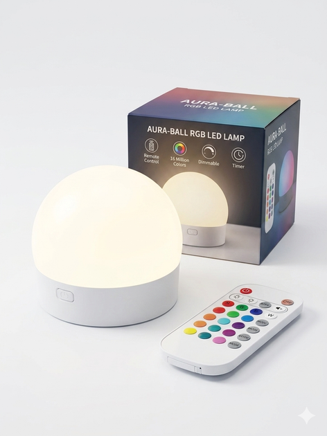 Акумуляторний RGB нічник-лампа на магніті з пультом ДУ, таймер та регулювання яскравості - изображение 3