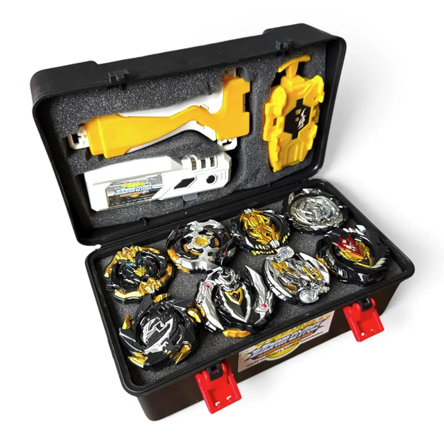 Подарунковий набір Beyblade Burst Gold Edition — 8 бейблейдів, арена, кейс - зображення 2