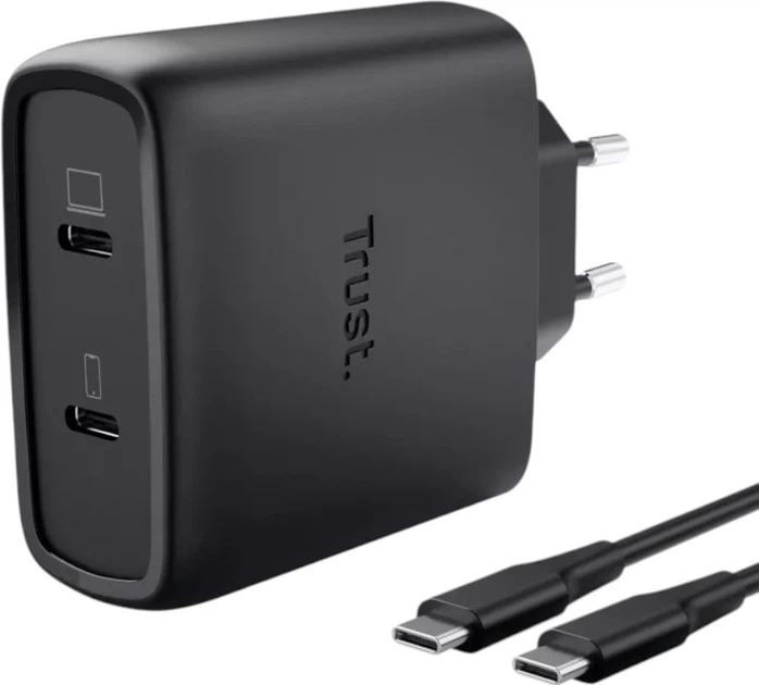 Ładowarka Trust Maxo 25525 2xUSB-C 65W GaN Czarna (8713439255256) - obraz 6