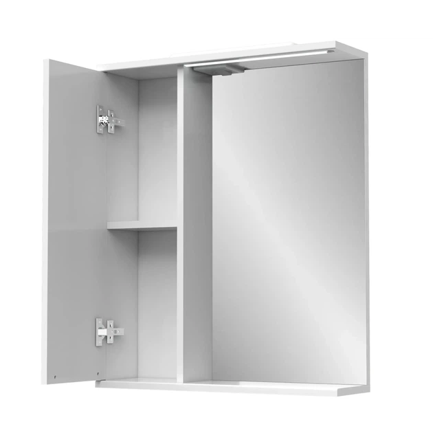 Зеркальный шкаф в ванную Van Mebles Лора 750x500 L с подсветкой, прямоугольный, белый - изображение 2