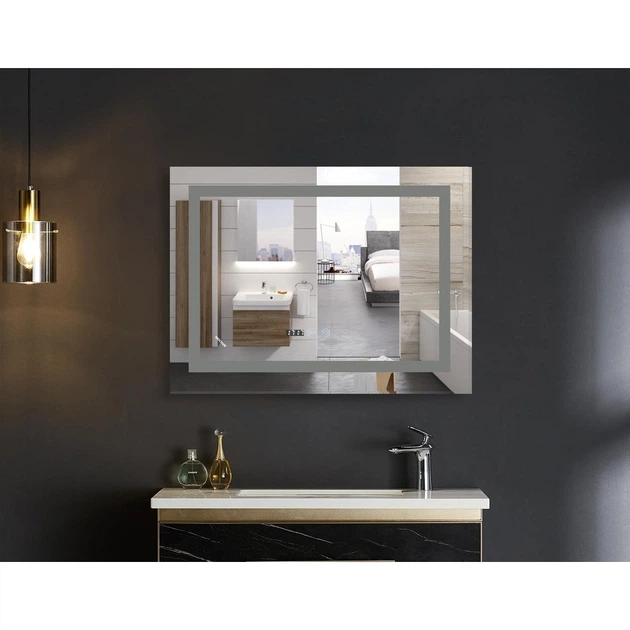 Дзеркало для ванної кімнати Mixxus Warm MR02-90x70 900x700 прямокутне, з LED-підсвічуванням та антизапотіванням (MI6673) - зображення 5
