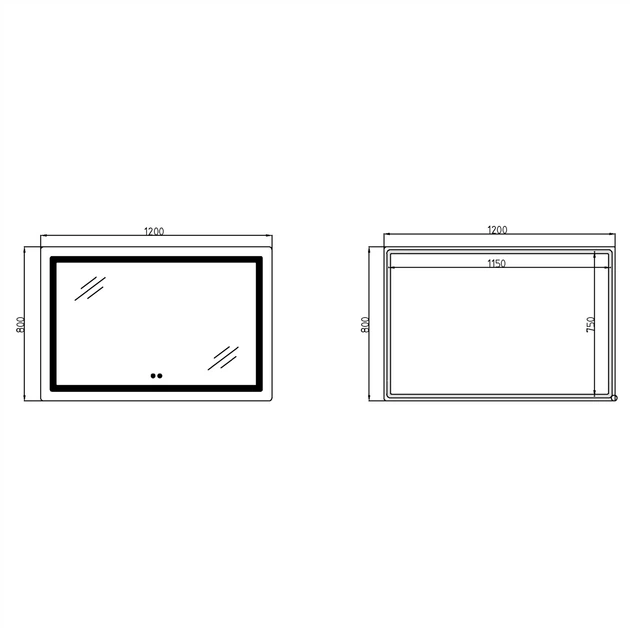 Дзеркало для ванної кімнати Lidz Kubis 1200x800 прямокутне, з LED-підсвічуванням та антизапотіванням (LDKUB120080049007) - Фото 2 Дзеркало для ванної кімнати Lidz Kubis 1200x800 прямокутне, з LED-підсвічуванням та антизапотіванням (LDKUB120080049007) - зображення 2