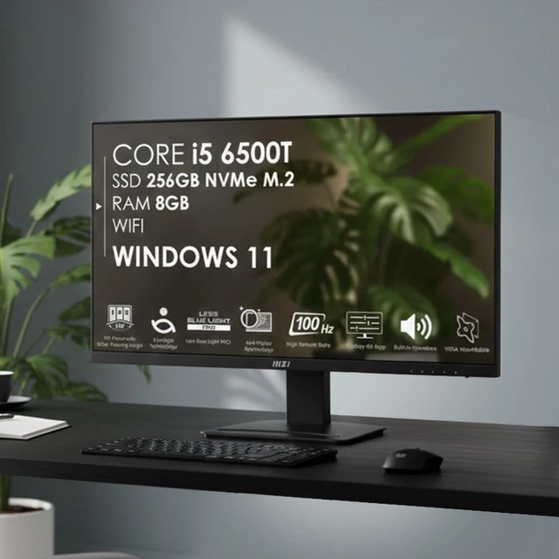 Комплект монітор+ неттоп HP/MSI EliteDesk 800 G3 s1151 Монітор 27" Core i5-6500T/DDR4 8GB/ SSD256GB M.2/ Wi-Fi Black Міні ПК - Б/У - зображення 8