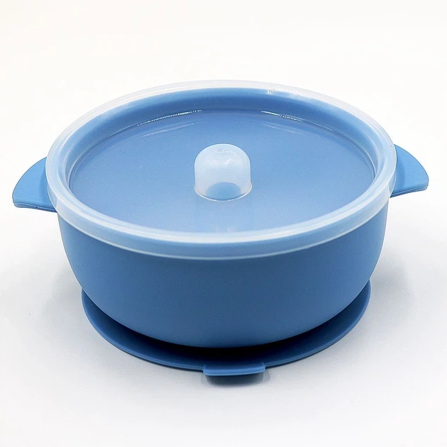 Силіконова тарілка з кришкою – Powder Blue - изображение 8