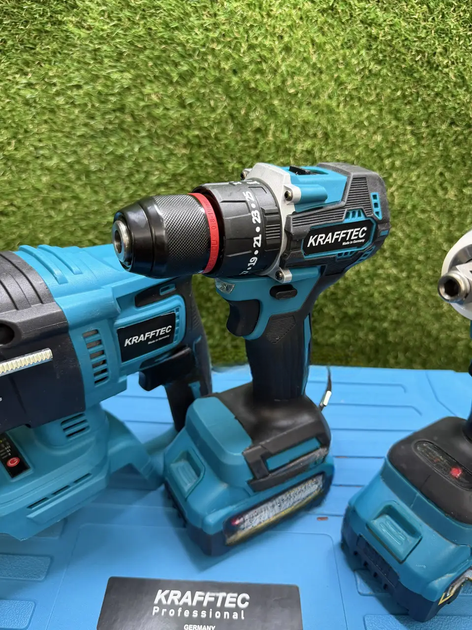 Набор инструментов Krafftec PRO 5 в 1 48V, 2 АКБ 8Ah, шуруповерт, перфоратор, болгарка, гайковерт, циркулярная пила - изображение 8