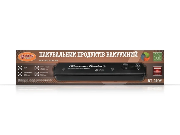 Вакуумный упаковщик продуктов BITEK BT-410Y 110 Вт — бытовой вакууматор для герметичной упаковки и хранения продуктов (Р6258) - Фото 7 Вакуумный упаковщик продуктов BITEK BT-410Y 110 Вт — бытовой вакууматор для герметичной упаковки и хранения продуктов (Р6258) - изображение 7