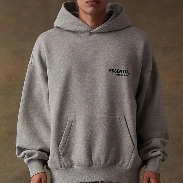 Худи Essentials Fear Of God с логотипами с двух сторон серого цвета (S). - изображение 4