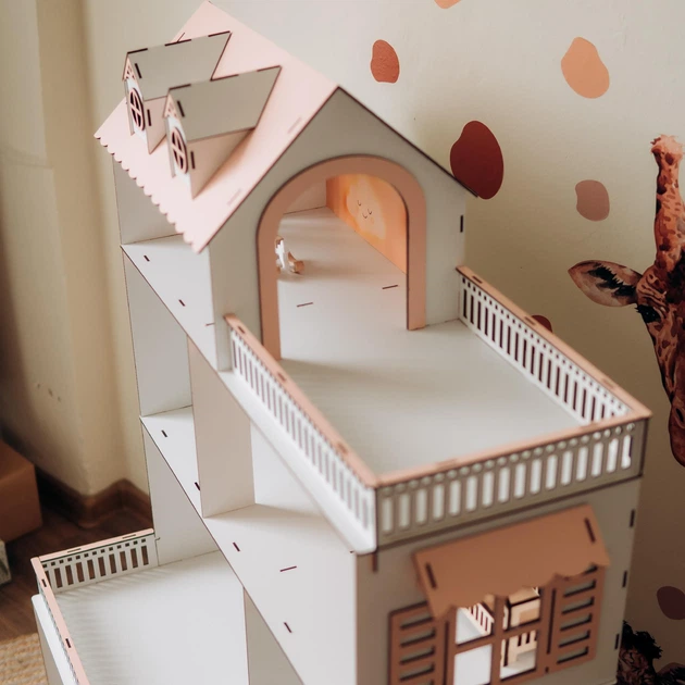 Кукольный дом Sunny Cottage деревянный с мебелью Детский домик для кукол барби девочек lol Лайт - Фото 7 Кукольный дом Sunny Cottage деревянный с мебелью Детский домик для кукол барби девочек lol Лайт - изображение 7