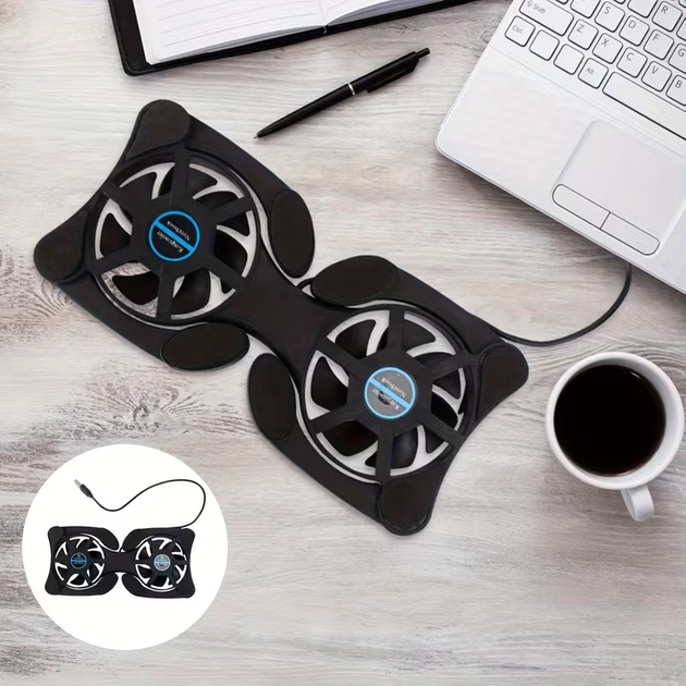 Охлаждающая подставка для ноутбука QS-919, работает от USB, от 7 до 15 дюймов, складная тихая подставка под Apple MacBook - Фото 4 Охлаждающая подставка для ноутбука QS-919, работает от USB, от 7 до 15 дюймов, складная тихая подставка под Apple MacBook - изображение 4