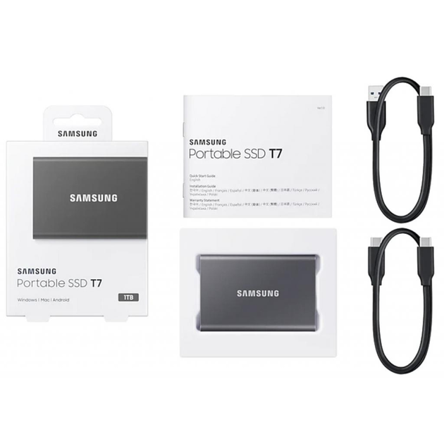 Портативний SSD Samsung T7 1TB USB 3.2 Type-C Grey (MU-PC1T0T/WW) - Фото 8 Портативний SSD Samsung T7 1TB USB 3.2 Type-C Grey (MU-PC1T0T/WW) - изображение 8