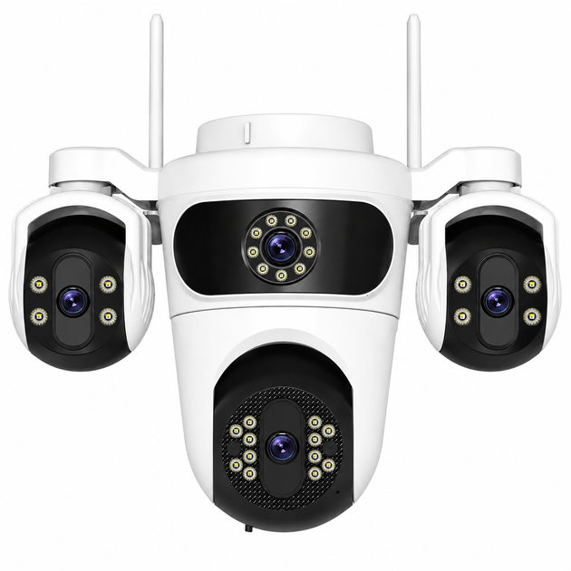 Поворотная уличная IP Wifi камера видеонаблюдения iCSee 9MP PTZ, 3 объектива, A35W - изображение 2