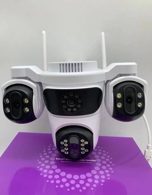 Поворотная уличная IP Wifi камера видеонаблюдения iCSee 9MP PTZ, 3 объектива, A35W - изображение 8