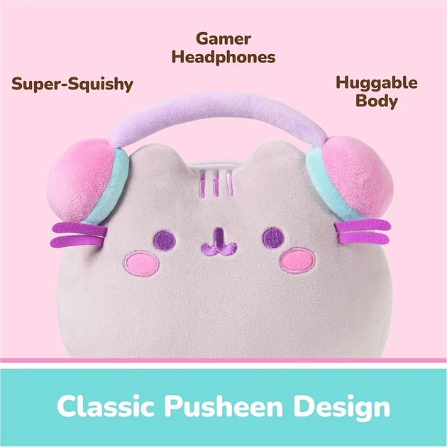 Мягкая игрушка Pusheen Cat Gamer Girl Log Squisheen Кот с наушниками - изображение 4