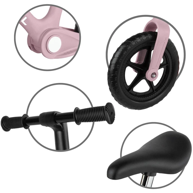 Беговел Kidwell Flex Pink (складной механизм CLICK&FOLD, нейлоновая рама, колеса EVA 29 см, до 30 кг) - изображение 5