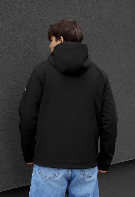 Куртка мужская стаф черная демисезонная однотонная soft shell Staff re black XL (402640) - Фото 2 Куртка мужская стаф черная демисезонная однотонная soft shell Staff re black XL (402640) - изображение 2