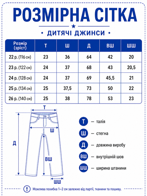 Джинси для дівчинки 116-140 см прямі сині з бантиками (6209) 134 см - зображення 2