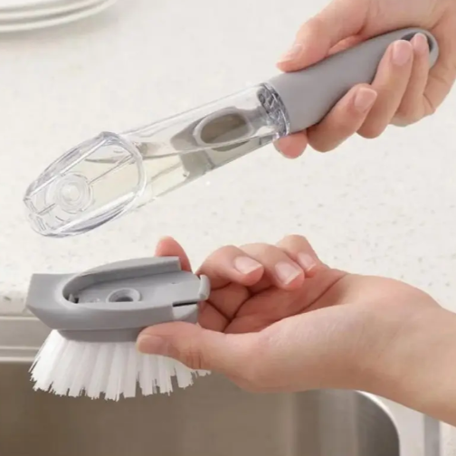 Губка для миття посуду з дозатором CLEANER BRUSH, губка-щітка з ручкою для мийного засобу (AZD-5658) - Фото 2 Губка для миття посуду з дозатором CLEANER BRUSH, губка-щітка з ручкою для мийного засобу (AZD-5658) - зображення 2