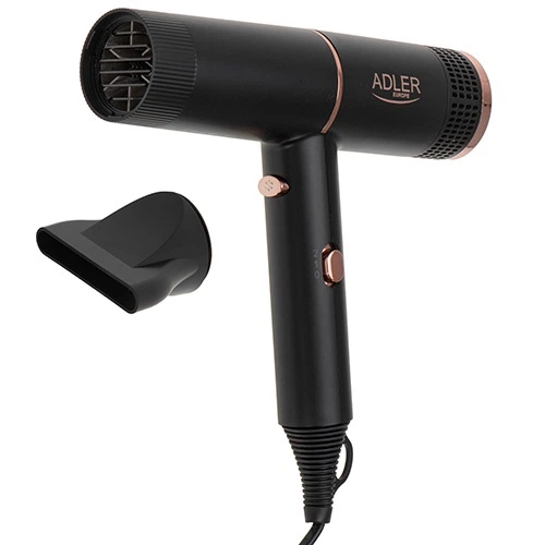 Фен Adler AD 2278 1400 Вт с ионизацией, холодный воздух, 2 скорости, 2 температурных режима, концентратор, Black. - изображение 2