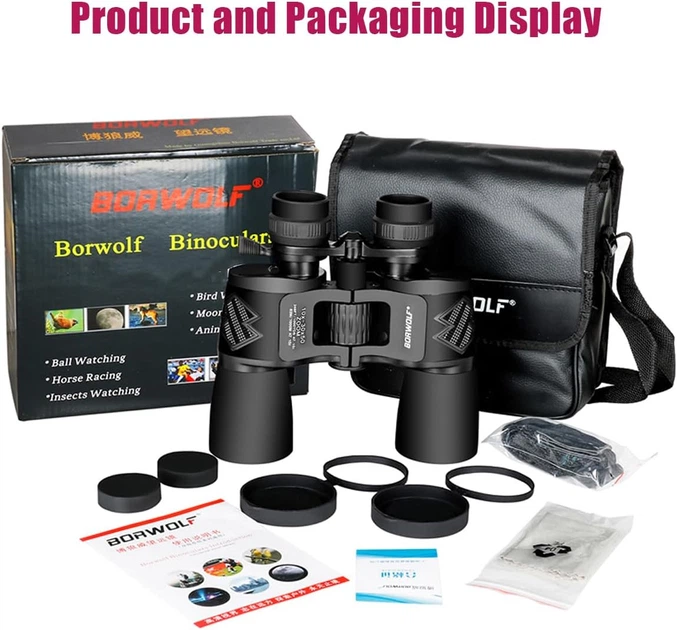 Бінокль BORWOLF 10-30X50 ED High Power HD Zoom — потужний бінокль із низькодисперсійною оптикою ED для подорожей, полювання - Фото 8 Бінокль BORWOLF 10-30X50 ED High Power HD Zoom — потужний бінокль із низькодисперсійною оптикою ED для подорожей, полювання - изображение 8