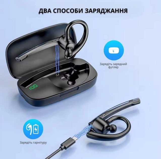 Бездротова Bluetooth гарнітура New Bee M54 з шумозаглушенням, зарядним кейсом та індикатором заряду - зображення 4
