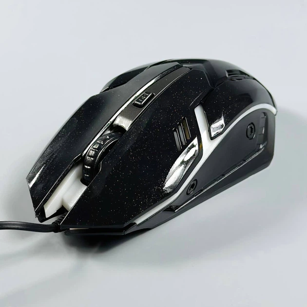 Мишка дротова Meetion M371 1600 DPI RGB чорна - зображення 3