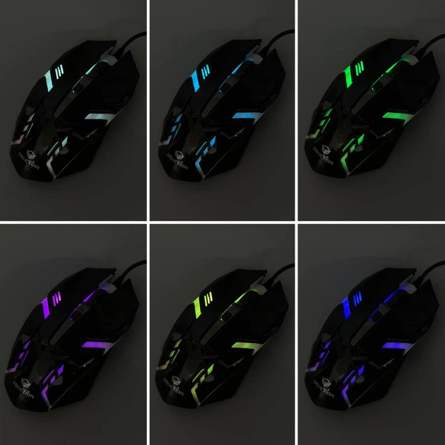 Мишка дротова Meetion M371 1600 DPI RGB чорна - зображення 7