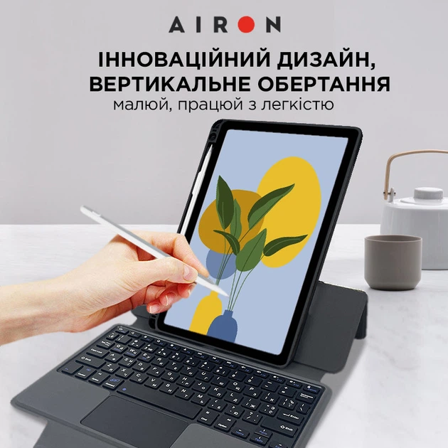 Чехол-книжка для планшета Lenovo tab M10 Plus 3-го поколения 2022 года 10.6 дюймов Черный Эко-кожа с клавиатурой - изображение 8
